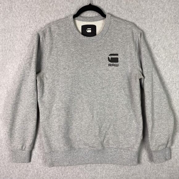 G Star Raw Mens M Grey Heather Doax Crewneck Sweatshirt - Picture 1 of 6